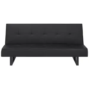 Sofa Bed DERBY Black Faux Leather