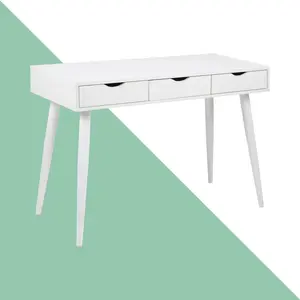 Casson Metal Base Writing Desk White