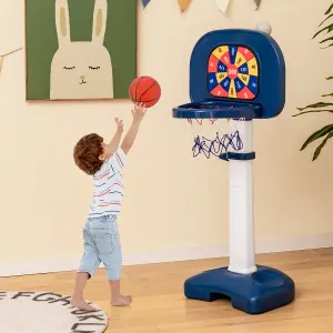 Costway 4-In-1 Kids Basketball Hoop Stand Ring Toss Sticky Ball Golf Play Set Adjustable