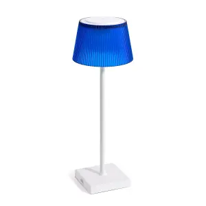 Auraglow Rechargeable LED Table Lamp - CAPRI - White/Blue