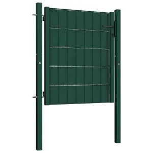 Berkfield Fence Gate PVC and Steel 100x81 cm Green