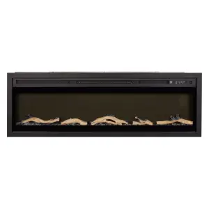 Focal Point Sasanoa 1.5kW Matt Black Electric Fire (H)455mm (W)1294mm (D)152mm