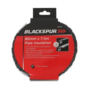 Blackspur Foil Pipe Insulation Tape - 80mm x 7.5M - Silver - Pack of 1