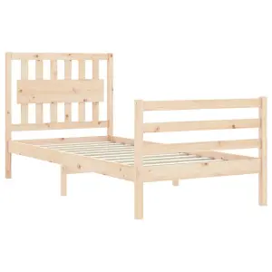 Berkfield Bed Frame with Headboard 90x200 cm Solid Wood