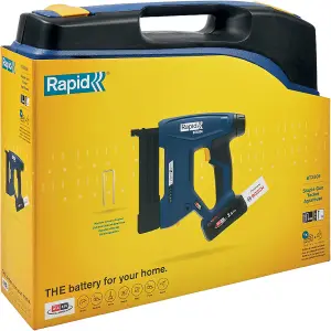 Rapid Power Tools BTX606 18V P4A Battery-Powered Staple Gun Kit Cordless Heavy Duty Stapler with 2.5Ah Battery, Charger & Case