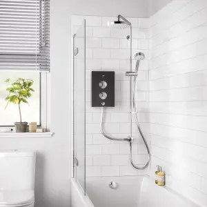 Mira Decor Dual Black onyx Manual Electric Shower, 10.8kW