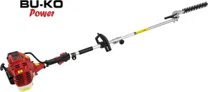 BU-KO 52cc Long Reach Petrol Multi Functional Garden Tool: Strimmer, Hedge Trimmer, Pruner Chainsaw, 1m Extension Pole