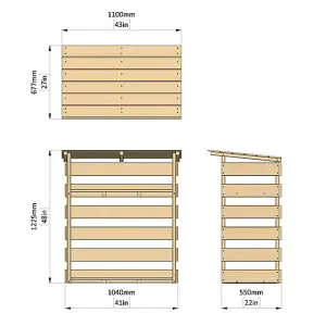 Everest Wooden Log Store (Single - 110cm Wide, 123cm Tall)