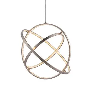 Luminosa Eternity Integrated LED Pendant Matt Nickel Plate & Crystal (K5) Detail Dimmable IP20