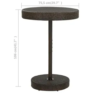 Berkfield Garden Table Brown 75.5x106 cm Poly Rattan