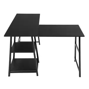 Charge L-Shape Desk Black / 75cm H x 120cm W x 120cm D