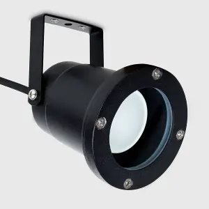 ValueLights Derwent Modern IP65 Rated Ground Spike/Wall Mount Outdoor Light In Black Finish with LED Bulb