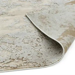 Strata Bronze Grey Champagne Modern Abstract Easy to Clean Rug for Living Room Bedroom and Dining Room-120cm X 170cm