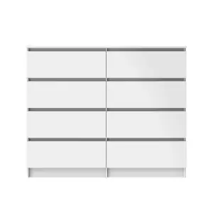 SunDaze Modern Chest of 8 Drawers Bedroom Furniture Storage Bedside Table Cabinet White 120x30x99.6cm