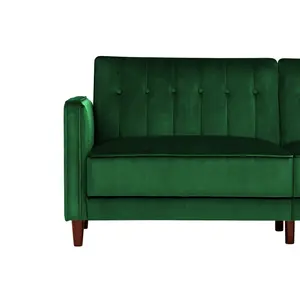 Bosco 3 Seater Velvet Reclining Sleeper Green Velvet