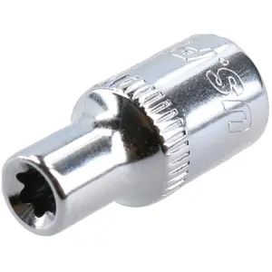 E5 Female Torx Socket Star Bit 1/4" Drive Standard External Chrome Vanadium