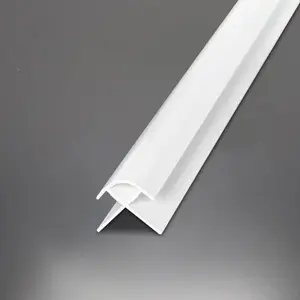 Nes Home Bathroom External Corner White Trims For Shower Wall Panels PVC Cladding 2.4m Set Of 4 For 10mm Panels