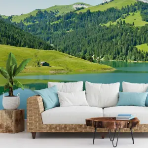 Swiss Mountain Lake Mural - 384x260cm - 5186-8