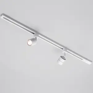 Litecraft Soho White 2 Head 1m Straight Kitchen Ceiling Light with LED Bulbs