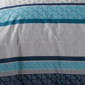 Rico Cotton Blend Geometric Duvet Cover Set with Pillowcases Teal / King - 2 Standard Pillowcase