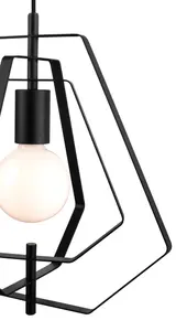 GoodHome Nedoki Matt Black Pendant ceiling light, (Dia)350mm