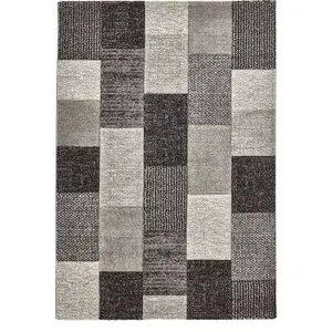 Grey/Black Geometric Modern Handmade Rug for Living Room Bedroom and Dining Room-120cm X 170cm