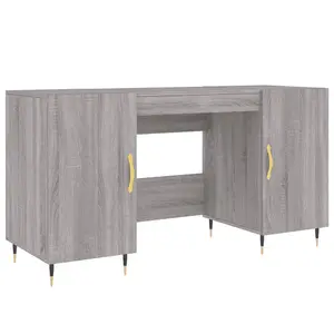 Berkfield Desk Grey Sonoma 140x50x75 cm Engineered Wood