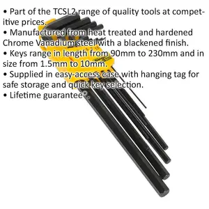 Comprehensive 9 Piece Extra-Long Hex Key Set for Precision Work