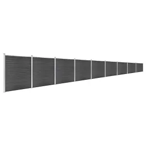 Berkfield Fence Panel Set WPC 1564x186 cm Black