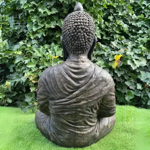 Timeless Zen Large Antique Bronze Meditating Buddha Garden Ornament