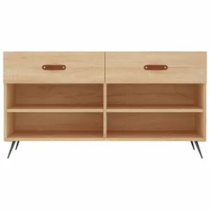 Berkfield Shoe Bench Sonoma Oak 102x35x55 cm Engineered Wood