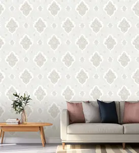 Rasch Ravella Damask Neutral Wallpaper