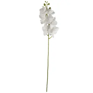 Pack of 6 x 100cm Artificial Phalaenopsis Orchid White Stem