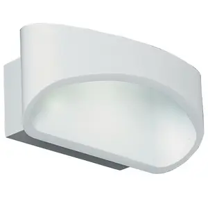 Unique LED Wall Light Warm White Modern Matt White Loop Up & Down Bedside Lamp