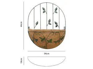 Basket Planter with Trellis- Leaf Design- Wall Mounted