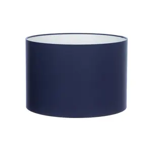 Cotton Drum Lamp Shade ( Screw On ) Navy Blue / 20cm H x 25cm W x 25cm D