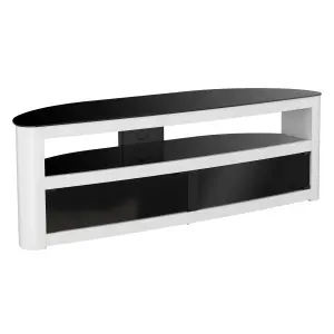 AVF Affinity Burghley Plus 1.5m Curved TV Stand, for TVs up to 70" - Gloss White