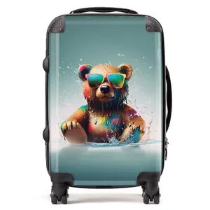 Splashart Bear In Glasses Suitcase - Cabin