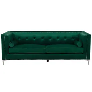 3 Seater Velvet Sofa Emerald Green AVALDSENES