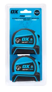 OX Pro Double Locking Tape Measure Twin Pack - 5m