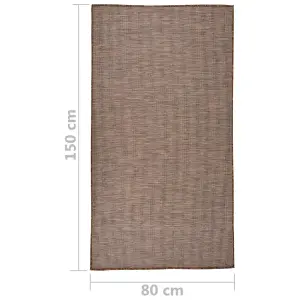 Outdoor Flatweave Rug 80x150 cm Brown