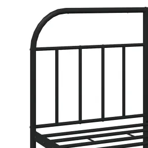 Berkfield Metal Bed Frame with Headboard Black 140x200 cm