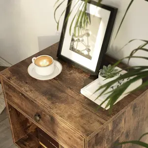 Monterey 1 Drawer Bedside Table Rustic Brown