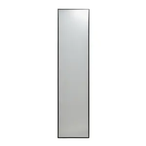 GoodHome Muhely Brushed Black Rectangular Freestanding Framed Mirror, (H)150.5cm (W)35.5cm