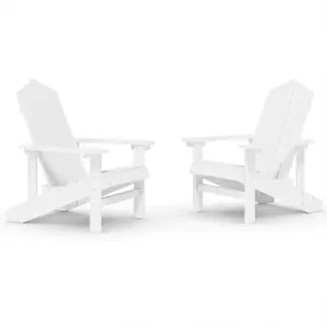 Berkfield Garden Adirondack Chairs 2 pcs HDPE White