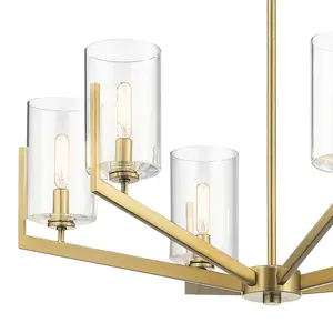 Luminosa Kichler Nye Multi Arm Pendant Ceiling Light Brushed Natural Brass