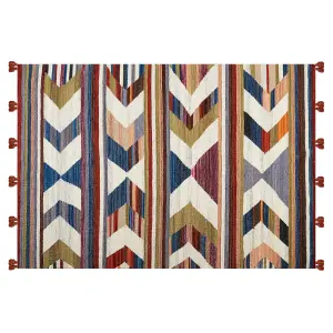 Wool Kilim Area Rug 140 x 200 cm Multicolour MRGASHAT