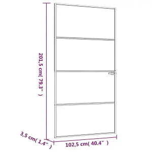 Berkfield Interior Door Black 102x201.5 cm Tempered Glass&Aluminium