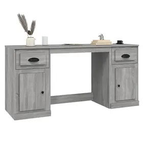 Berkfield Desk with Cabinet Grey Sonoma Engineered Wood