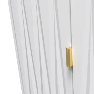 Diamond Ready assembled Modern Matt white 2 Drawer Tall Double Wardrobe (H)1970mm (W)740mm (D)530mm